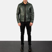 Lavendard جاكيت بايكر جلد رجالي – alternate product view 4