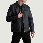 Lavendard جاكيت بايكر جلد رجالي – alternate product view 1