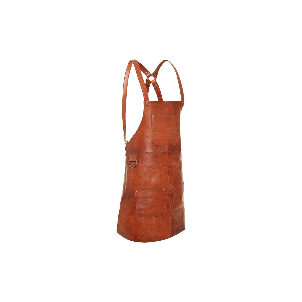 Leather Apron Churrasco نسائي in Classic 100% Full-Grain Leather - Front Profile View &amp; Tailored Silhouette | Buy Online