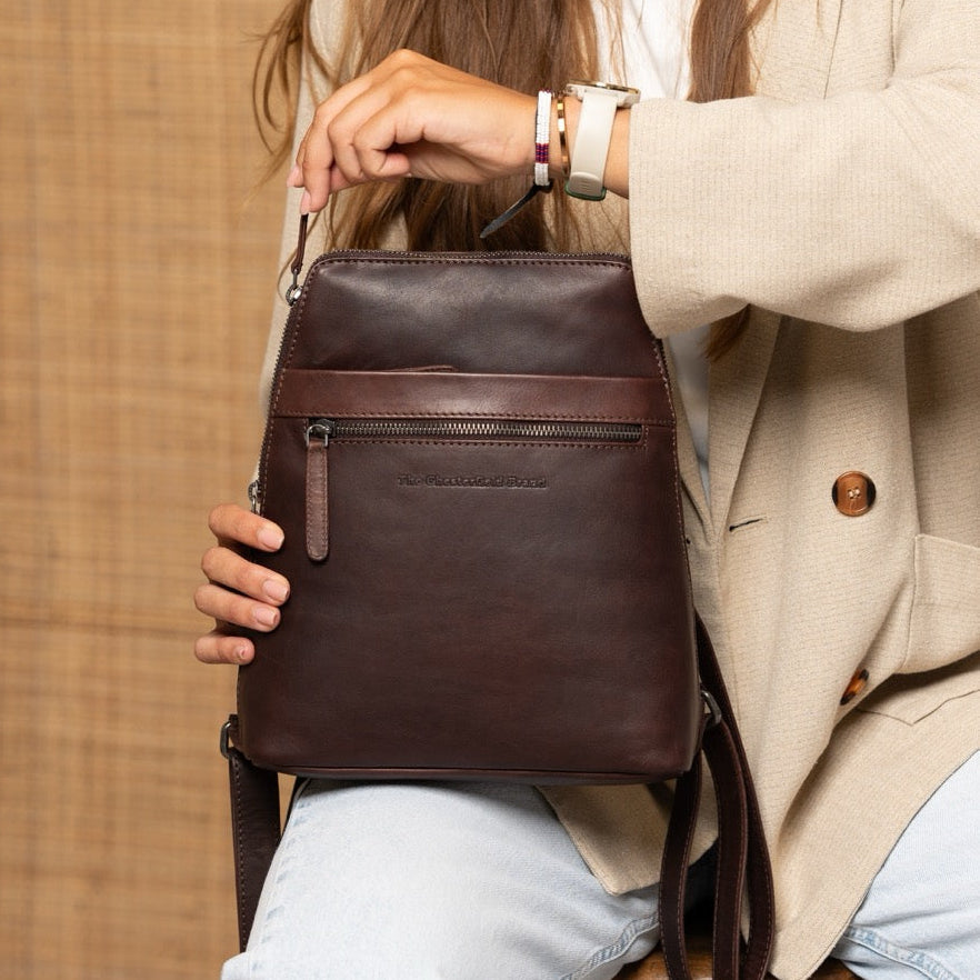 Linford Full-Grain Leather Backpack نسائي – alternate product view 3