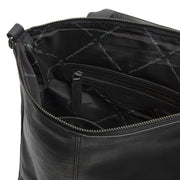 Solid Antique Brass Hardware &amp; Heavy-Duty Dual Zipper Detail on Manchester Full-Grain Leather Backpack نسائي