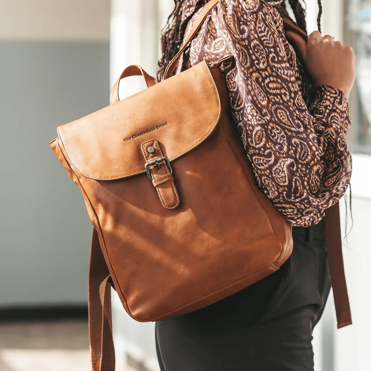 Vermont Full-Grain Leather Backpack نسائي – alternate product view 3