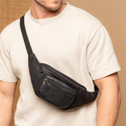
Classic 100% Full-Grain leather Bag - عرض خلفي يوضح أحزمة الجلد المقواة والخياطة المتقنة