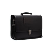 Glenwood Full-Grain Leather Briefcase رجالي in Classic 100% Full-Grain Leather - Full Exterior Front Profile View | Buy Online