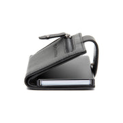 Barrea Full-Grain Leather Card Holder نسائي - Structured Side Profile Showing Gusset Depth &amp; Expansion Capacity