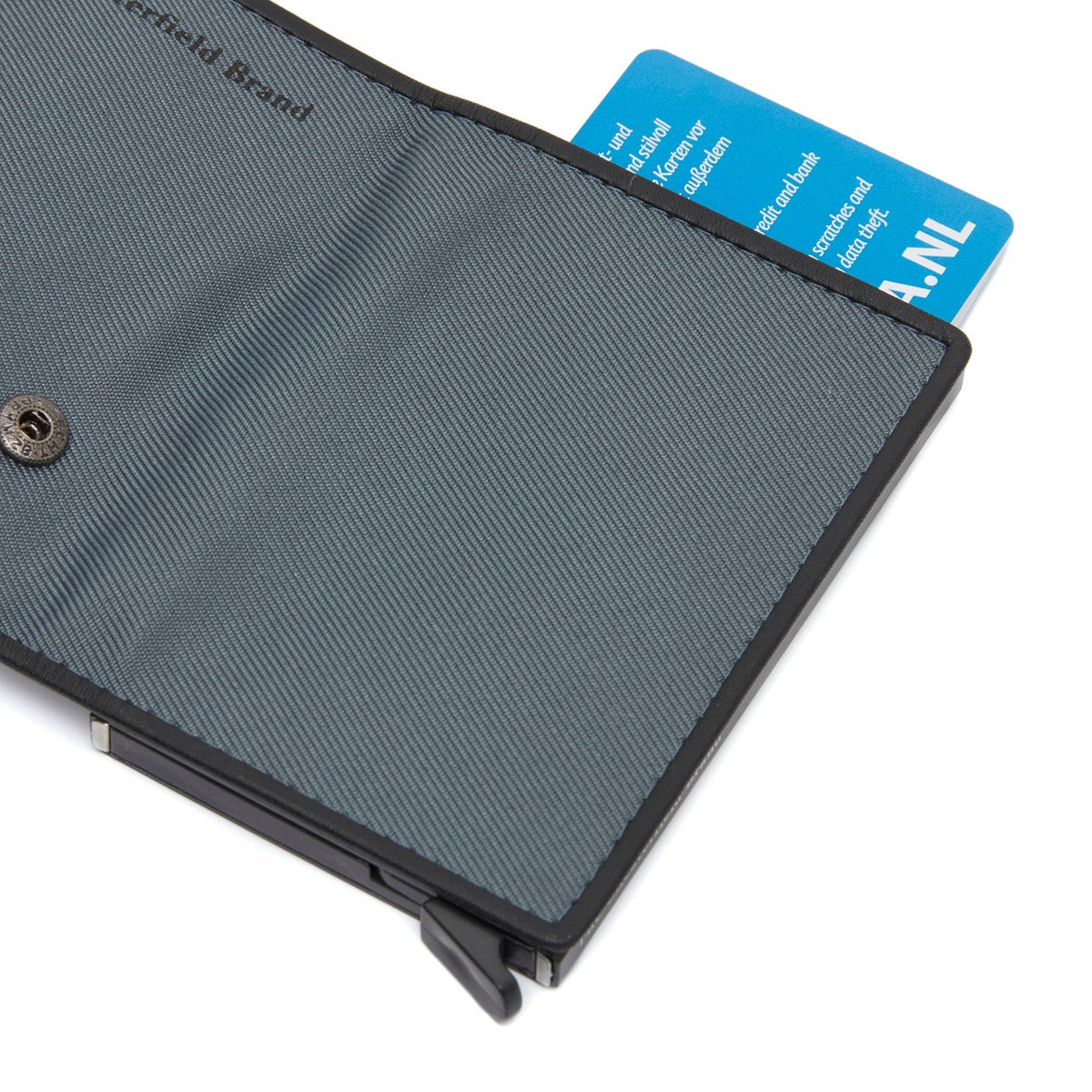 Solid Antique Brass Hardware &amp; Heavy-Duty Dual Zipper Detail on Delsbo Full-Grain Leather Card Holder نسائي
