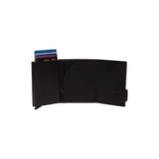 Frankfurt Full-Grain Leather Card Holder نسائي - Structured Side Profile Showing Gusset Depth &amp; Expansion Capacity