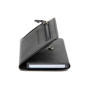 Solid Antique Brass Hardware &amp; Heavy-Duty Dual Zipper Detail on Gabriela Full-Grain Leather Card Holder نسائي