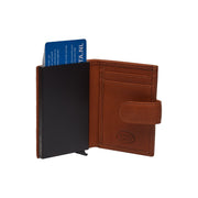 Cognac Leather Card Holder Leipzig, detail view 3