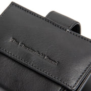 Solid Antique Brass Hardware &amp; Heavy-Duty Dual Zipper Detail on Lesina Full-Grain Leather Card Holder نسائي