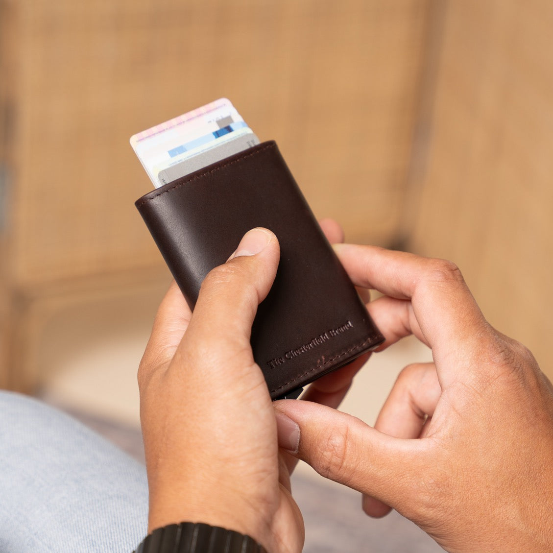 Palma Full-Grain Leather Card Holder نسائي – alternate product view 2