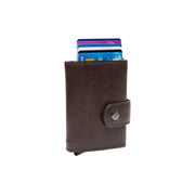 Varrano Full-Grain Leather Card Holder نسائي in Classic 100% Full-Grain Leather - Full Exterior Front Profile View | Buy Online