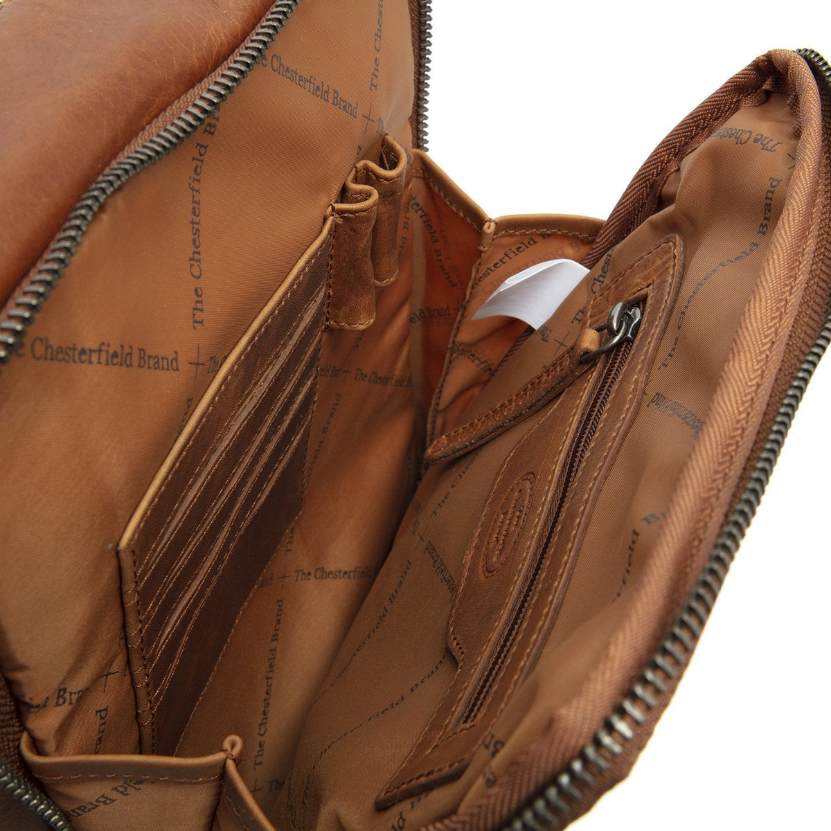 Cognac Leather Crossbody Bag Alva, detail view 1