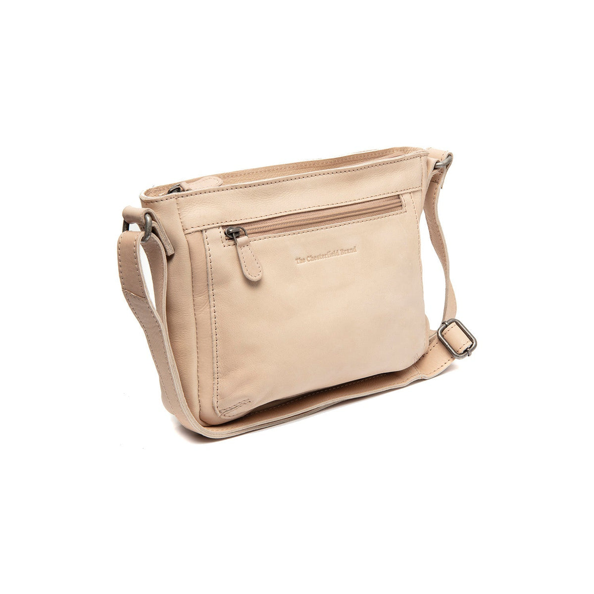 Aston Full-Grain Leather Crossbody Bag نسائي in Classic 100% Full-Grain Leather - Full Exterior Front Profile View | Buy Online