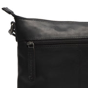 Solid Antique Brass Hardware &amp; Heavy-Duty Dual Zipper Detail on Faro Full-Grain Leather Crossbody Bag نسائي