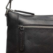 Faro Full-Grain Leather Crossbody Bag نسائي - Structured Side Profile Showing Gusset Depth &amp; Expansion Capacity