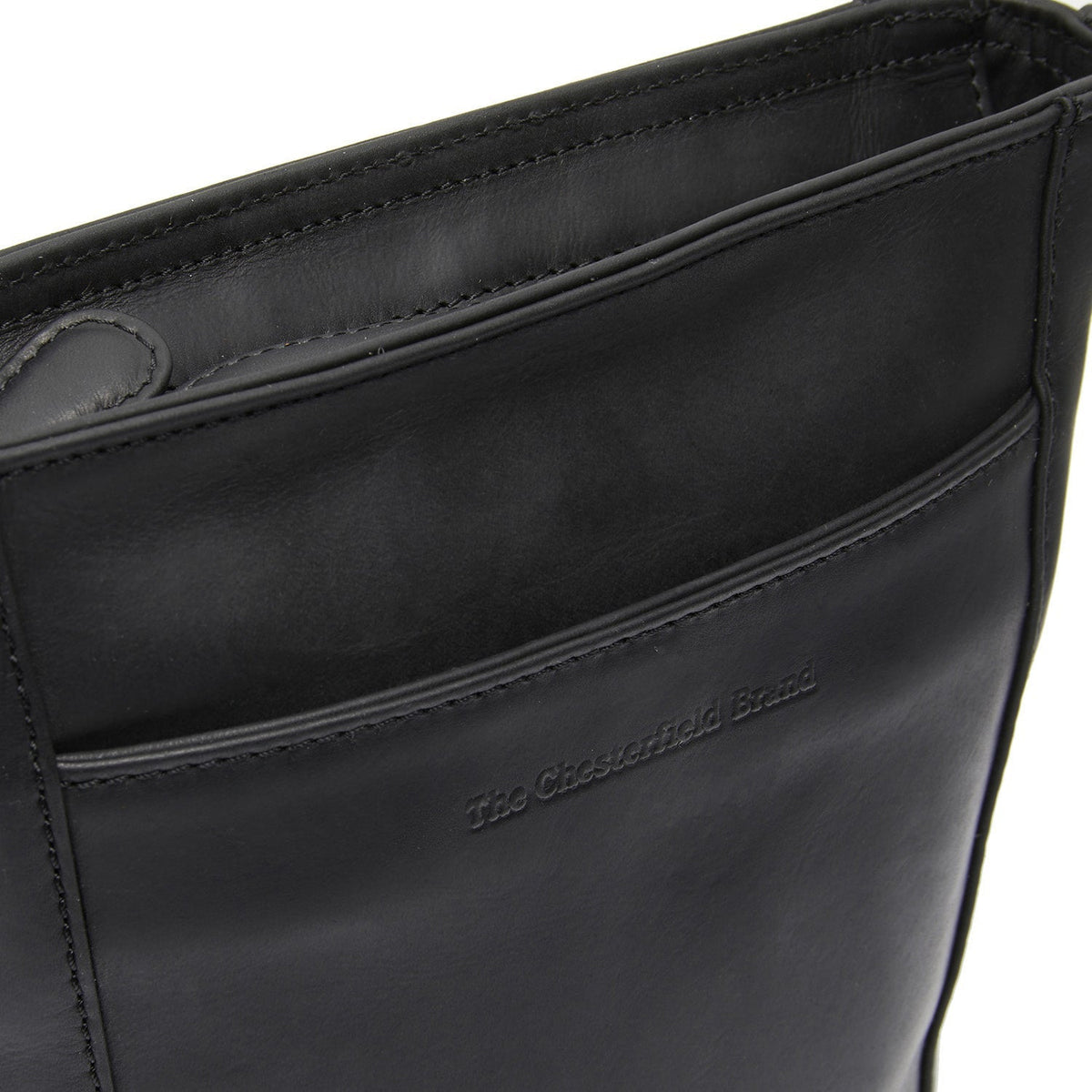 Classic 100% Full-Grain leather Bag - Rear Perspective Showing Reinforced Leather Straps &amp; Stitching