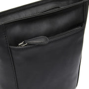 Fintona Full-Grain Leather Crossbody Bag نسائي - Structured Side Profile Showing Gusset Depth &amp; Expansion Capacity