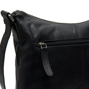 Hailey Full-Grain Leather Crossbody Bag نسائي - Structured Side Profile Showing Gusset Depth &amp; Expansion Capacity