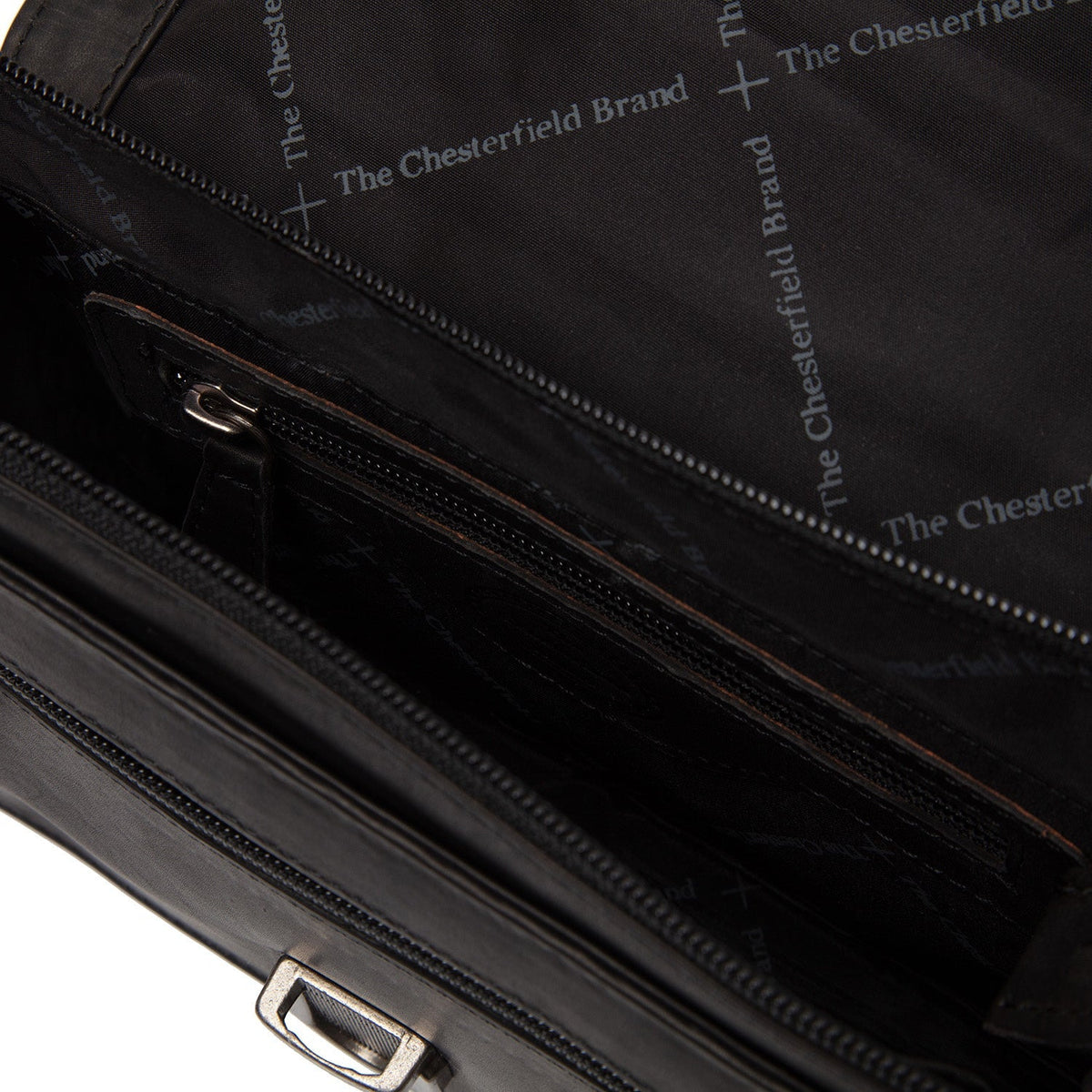 Solid Antique Brass Hardware &amp; Heavy-Duty Dual Zipper Detail on Lucca Full-Grain Leather Crossbody Bag نسائي