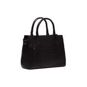 Tailored Rib Cuffs &amp; Hem Craftsmanship Construction Detail on Garda Full-Grain Leather Handbag نسائي
