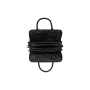 Close-Up Detail of Classic Collar &amp; Heavy-Duty Zipper Hardware on Layton Full-Grain Leather Handbag نسائي