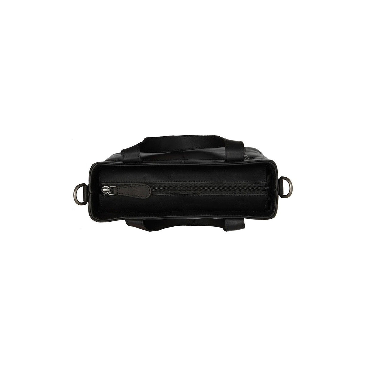 Close-Up Detail of Classic Collar &amp; Heavy-Duty Zipper Hardware on Lingfield Full-Grain Leather Handbag نسائي