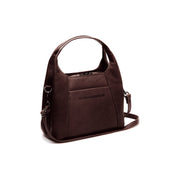 Tailored Rib Cuffs &amp; Hem Craftsmanship Construction Detail on Lunera Full-Grain Leather Handbag نسائي