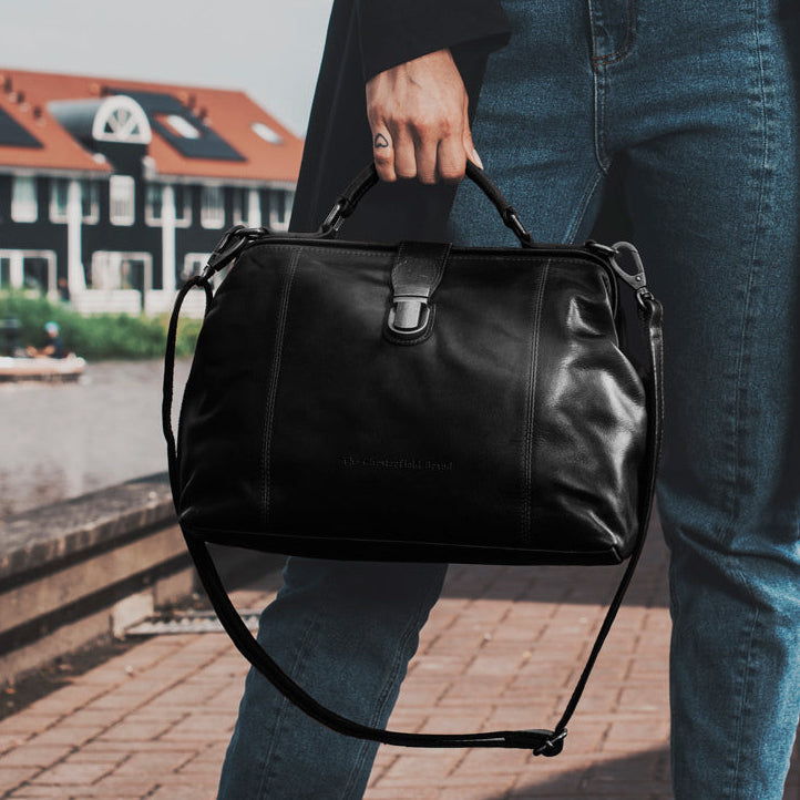 Classic 100% Full-Grain leather Goods - Back View Showing Tailored Shoulder Fit &amp; Clean Hemline