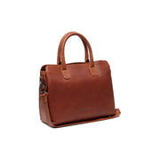 Styled Fit Perspective of Valmonte Full-Grain Leather Handbag نسائي on Model - Natural Daylight Drape