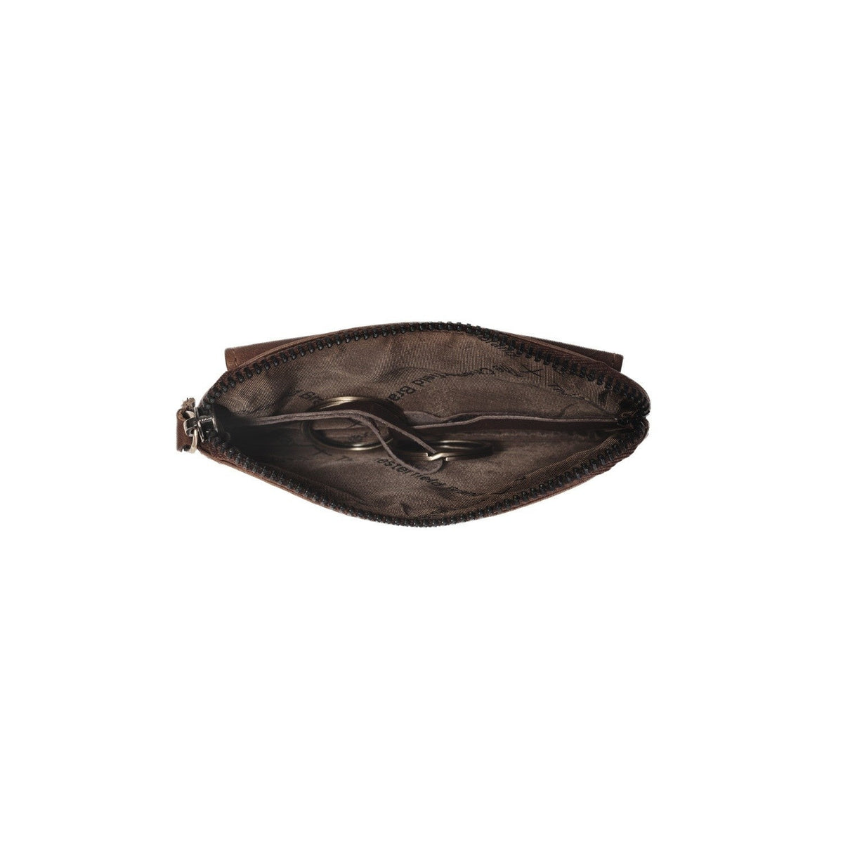 Tailored Rib Cuffs &amp; Hem Craftsmanship Construction Detail on Oliver Full-Grain Leather Key Case نسائي