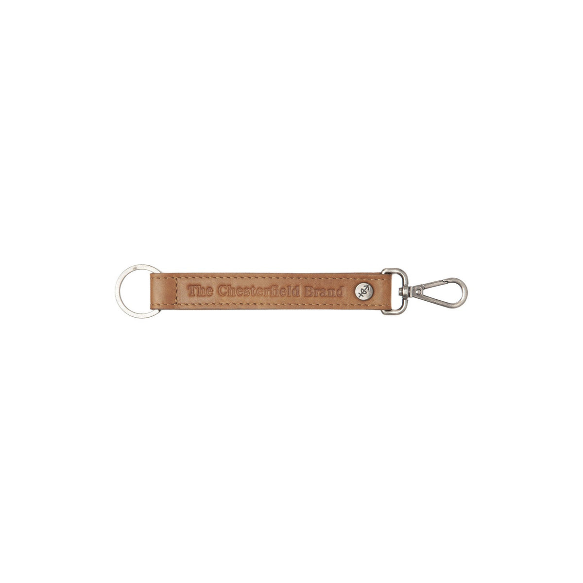 Leather Key Ring كونياك نسائي in Cognac 100% Full-Grain Leather - Front Profile View &amp; Tailored Silhouette | Buy Online