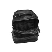 Solid Antique Brass Hardware &amp; Heavy-Duty Dual Zipper Detail on Austin Full-Grain Leather Laptop Backpack نسائي