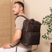 Calden Full-Grain Leather Laptop Backpack نسائي – alternate product view 2