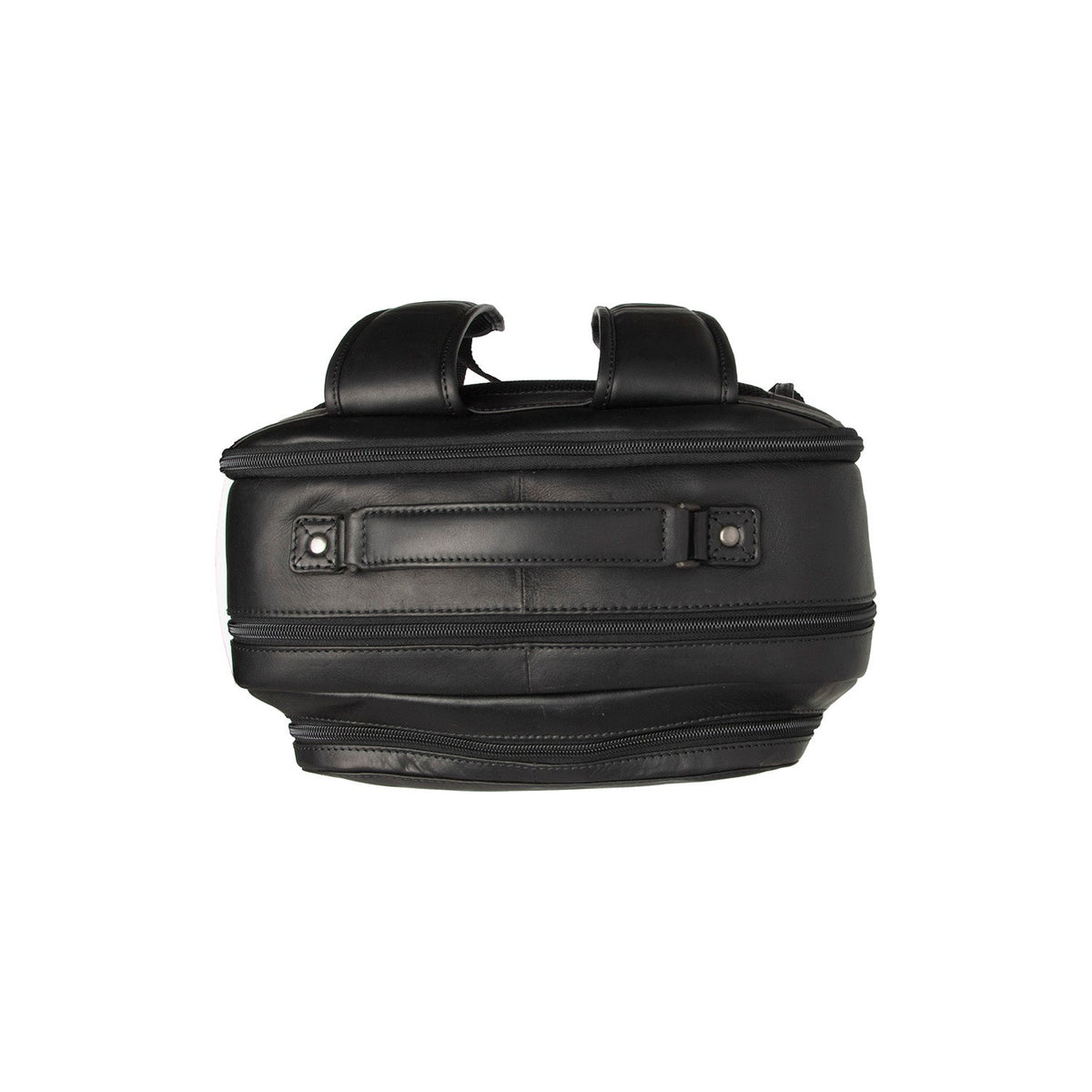 
Solid Antique Brass Hardware & Heavy-Duty Dual Zipper Detail on Lennox حقيبة ظهر جلدية للابتوب