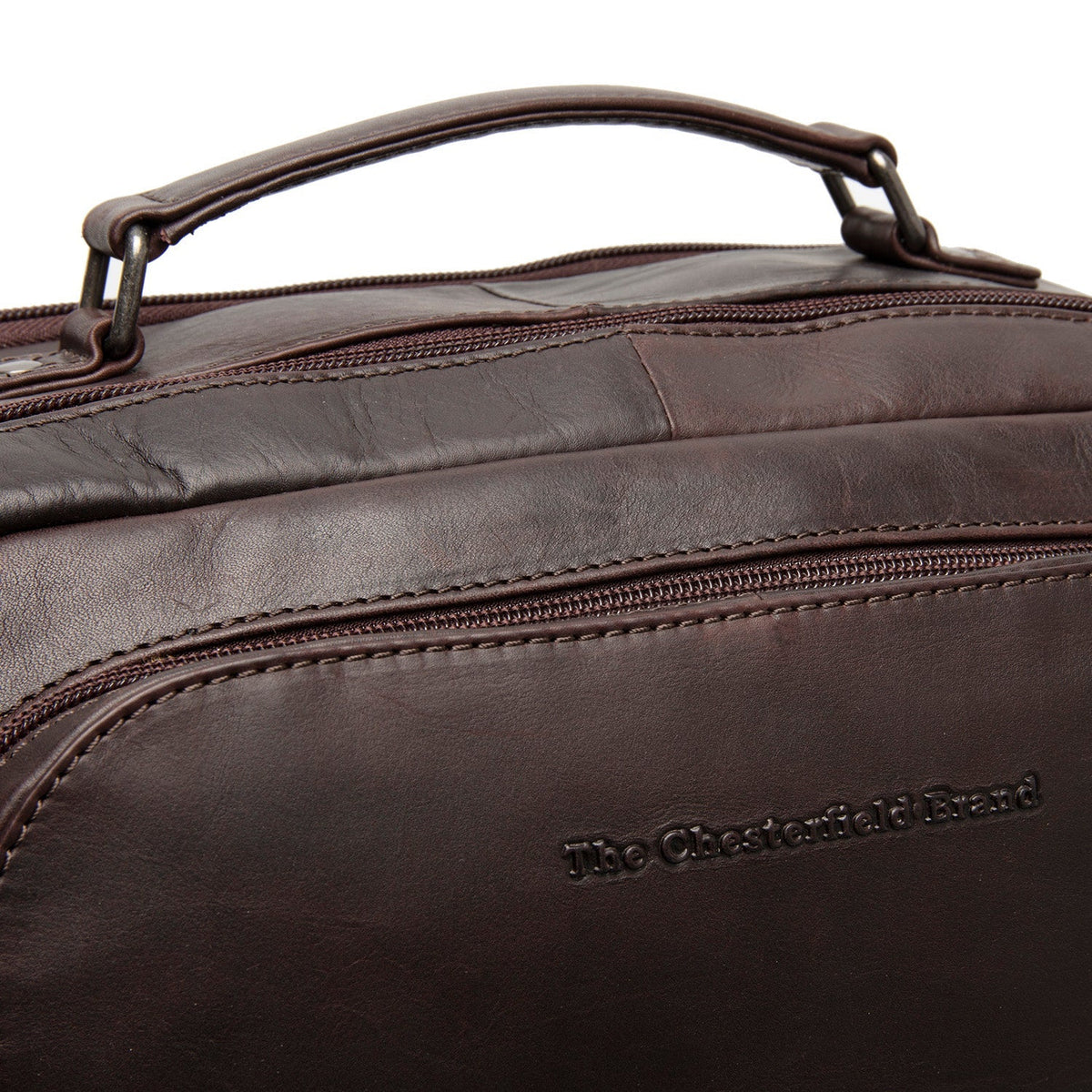 
Brown Leather Laptop Backpack Lennox, detail view 4