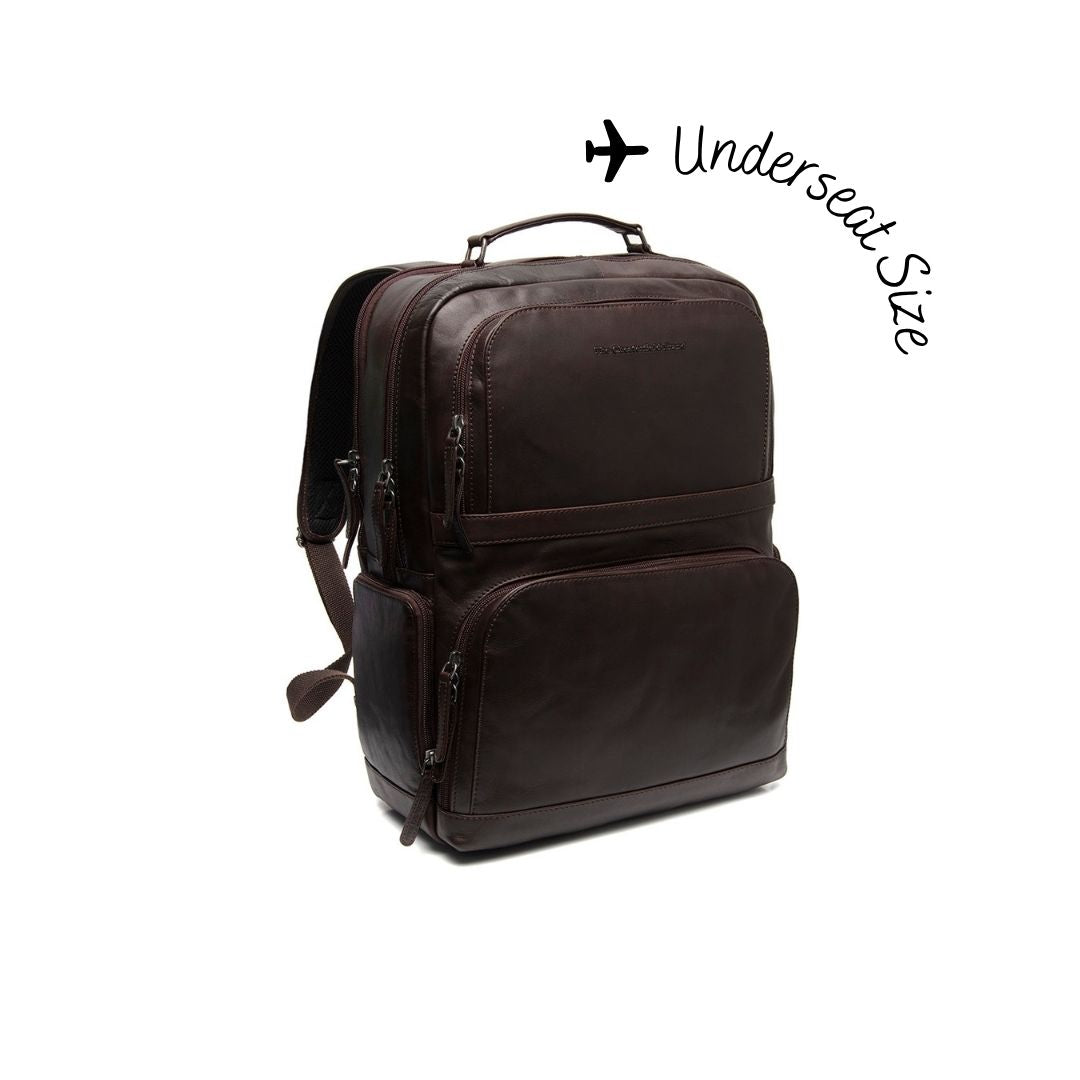 
Brown Leather Laptop Backpack Lennox, front view