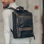 Rich Full-Grain Leather Laptop Backpack رجالي – alternate product view 2