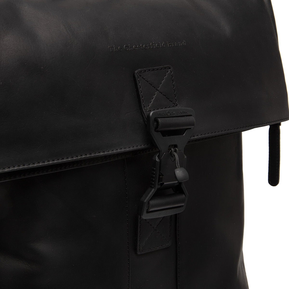 Solid Antique Brass Hardware &amp; Heavy-Duty Dual Zipper Detail on Savona Full-Grain Leather Laptop Backpack نسائي
