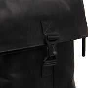 Solid Antique Brass Hardware &amp; Heavy-Duty Dual Zipper Detail on Savona Full-Grain Leather Laptop Backpack نسائي