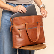 Elvas Full-Grain Leather Laptop Bag نسائي – alternate product view 2