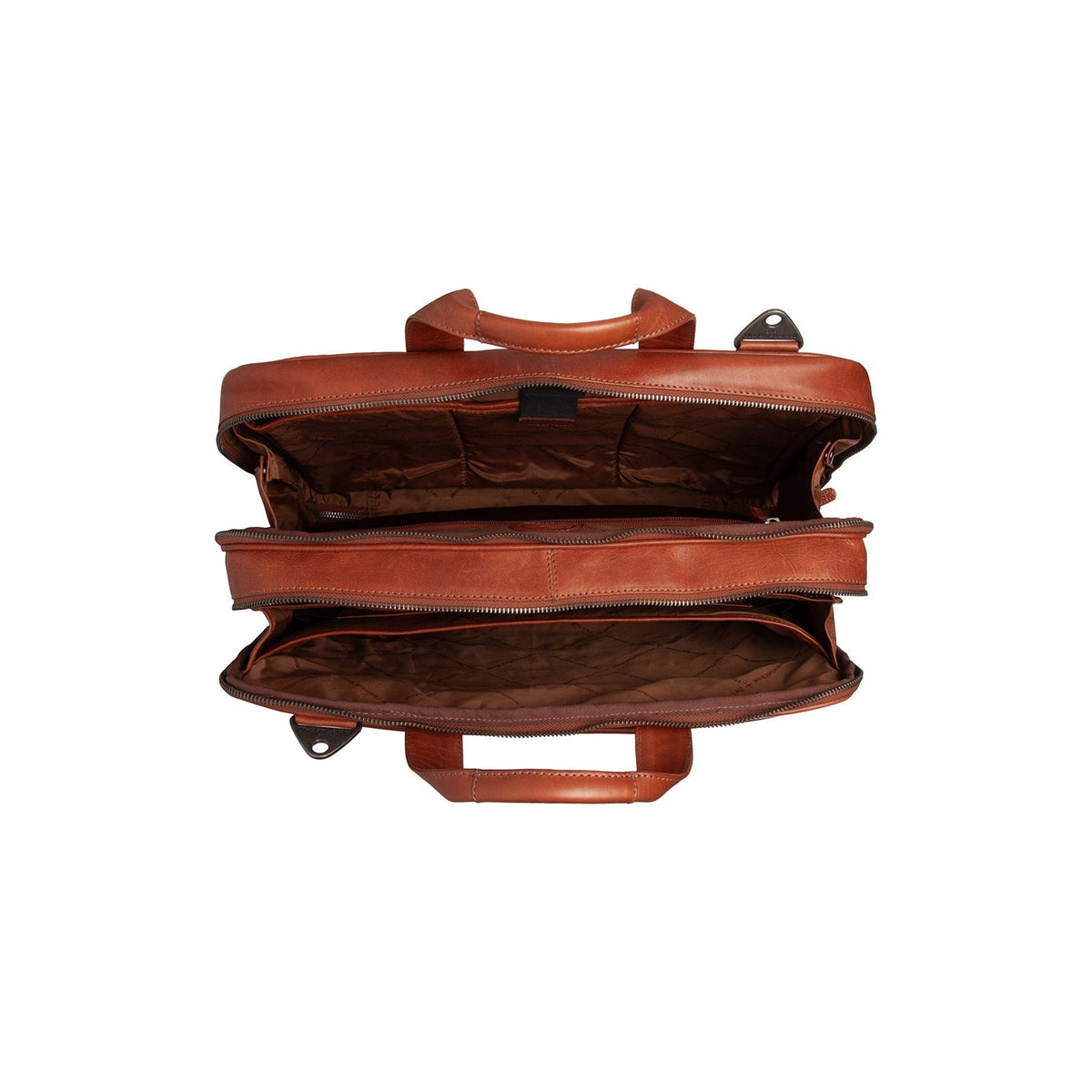 Cognac Leather Laptop Bag Iseo, detail view 6