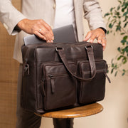 Misha Full-Grain Leather Laptop Bag نسائي – alternate product view 3
