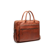 Cognac Leather Laptop Bag Tacama, front view