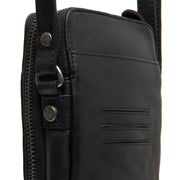 Alesund Full-Grain Leather Phone Bag نسائي - Lateral Side Profile View Showing Sleeve Cut &amp; Athletic Taper Fit
