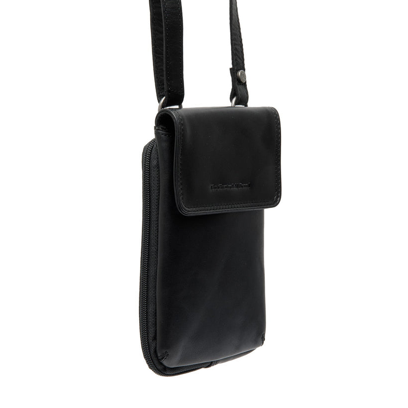 Langley Full-Grain Leather Phone Bag in Classic 100% Full-Grain Leather - Front Profile View & Tailored Silhouette | Buy Online