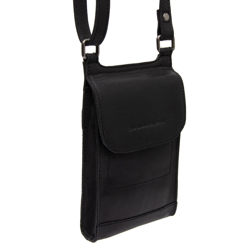 Nebra Full-Grain Leather Phone Bag in Classic 100% Full-Grain Leather - Front Profile View & Tailored Silhouette | Buy Online