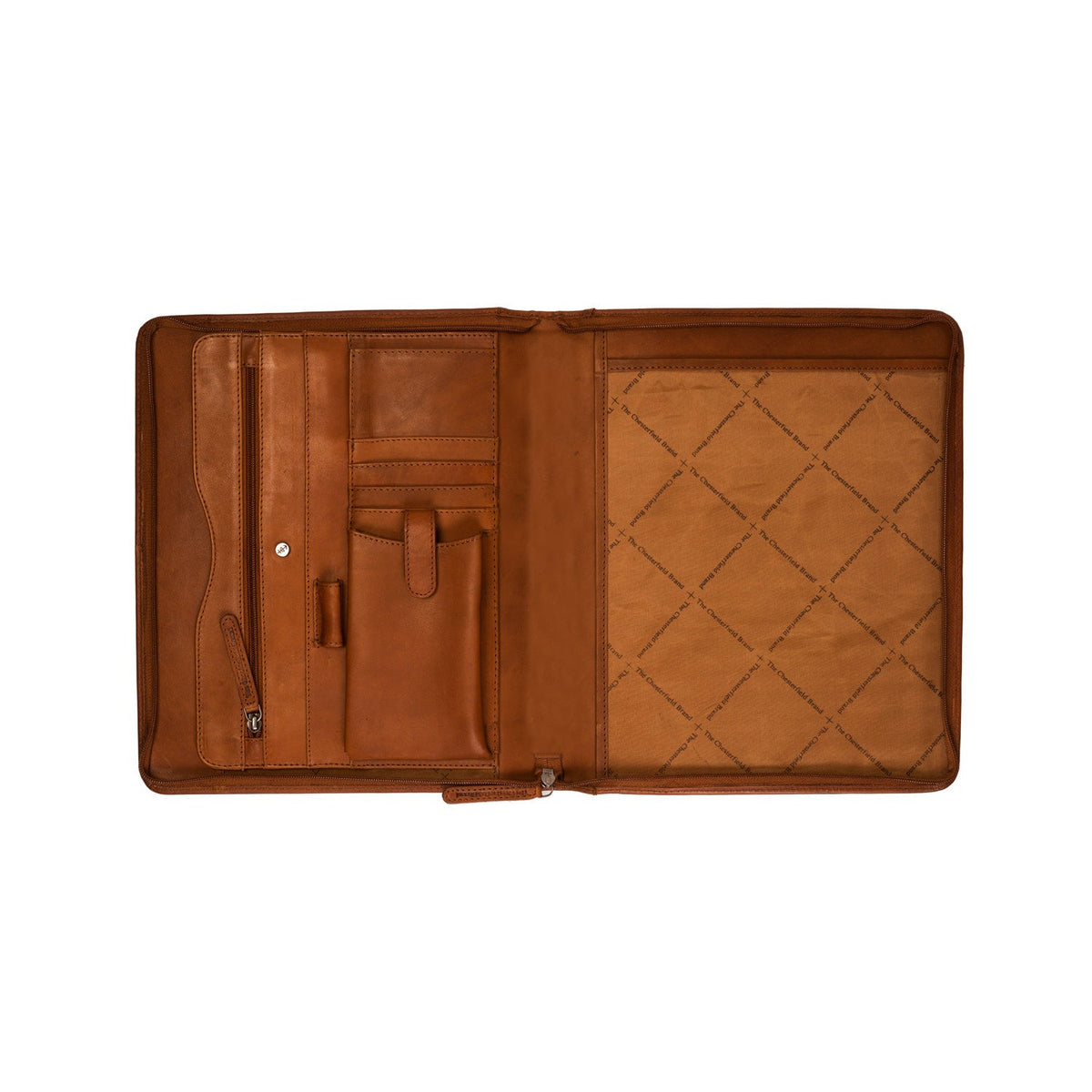 Cognac Leather Portfolio Barnet, detail view 1