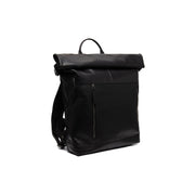 Liverpool Full-Grain Leather Roll-top Backpack نسائي in Classic 100% Full-Grain Leather - Full Exterior Front Profile View | Buy Online