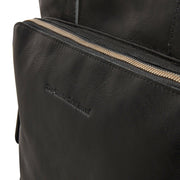 Solid Antique Brass Hardware &amp; Heavy-Duty Dual Zipper Detail on Alicante Full-Grain Leather Shopper نسائي